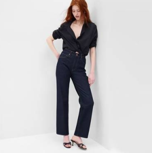 A Pair of Dark-Wash Denim Jeans